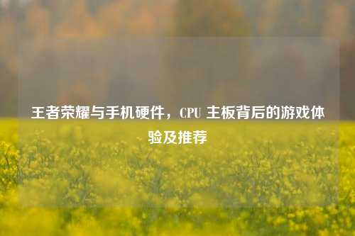 王者荣耀与手机硬件，CPU 主板背后的游戏体验及推荐