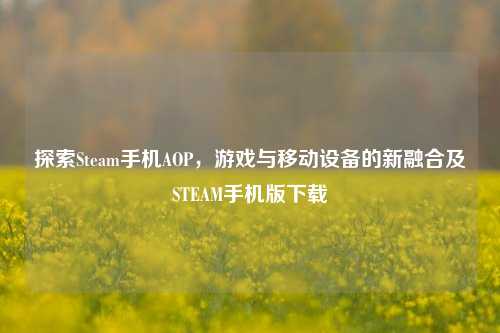 探索Steam手机AOP，游戏与移动设备的新融合及STEAM手机版下载