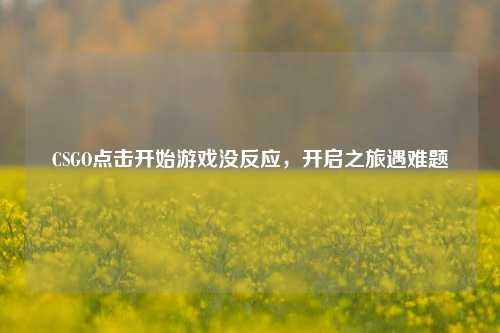 CSGO点击开始游戏没反应，开启之旅遇难题