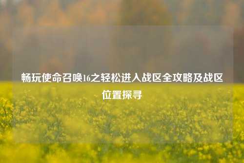 畅玩使命召唤16之轻松进入战区全攻略及战区位置探寻