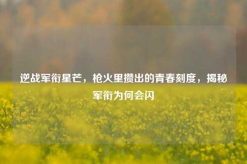 逆战军衔星芒，枪火里攒出的青春刻度，揭秘军衔为何会闪