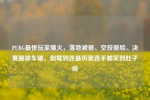 PUBG最惨玩家爆火，落地被砸、空投砸脸、决赛圈被车碾，倒霉到连最厉害选手都笑到肚子疼