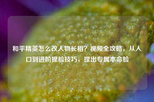 和平精英怎么改人物长相？视频全攻略，从入口到进阶捏脸技巧，捏出专属本命脸