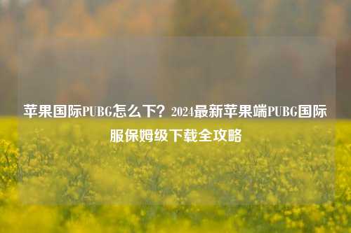 苹果国际PUBG怎么下？2024最新苹果端PUBG国际服保姆级下载全攻略