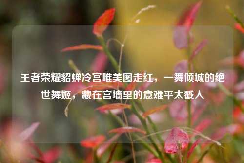 王者荣耀貂蝉冷宫唯美图走红，一舞倾城的绝世舞姬，藏在宫墙里的意难平太戳人