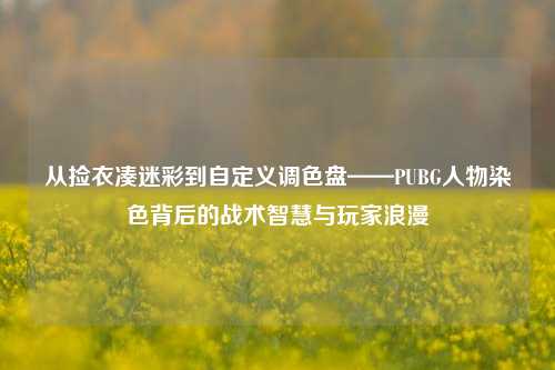从捡衣凑迷彩到自定义调色盘——PUBG人物染色背后的战术智慧与玩家浪漫