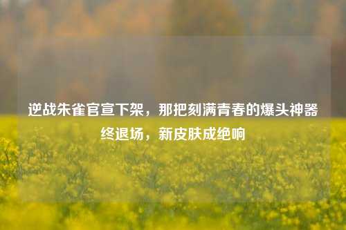 逆战朱雀官宣下架，那把刻满青春的爆头神器终退场，新皮肤成绝响