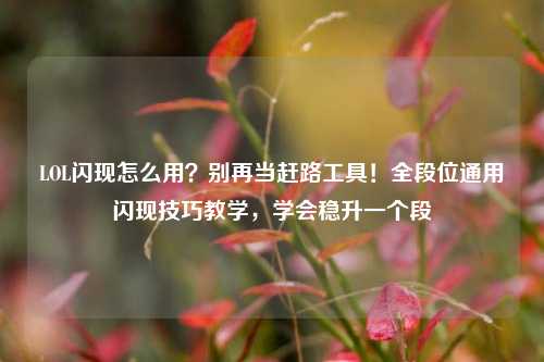 LOL闪现怎么用？别再当赶路工具！全段位通用闪现技巧教学，学会稳升一个段