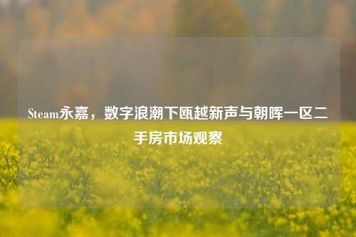 Steam永嘉，数字浪潮下瓯越新声与朝晖一区二手房市场观察