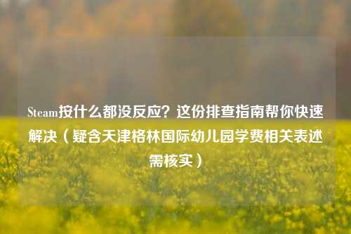 Steam按什么都没反应？这份排查指南帮你快速解决（疑含天津格林国际幼儿园学费相关表述需核实）