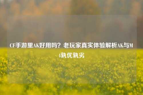CF手游里AK好用吗？老玩家真实体验解析AK与M4孰优孰劣
