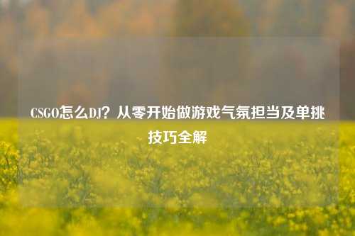 CSGO怎么DJ？从零开始做游戏气氛担当及单挑技巧全解