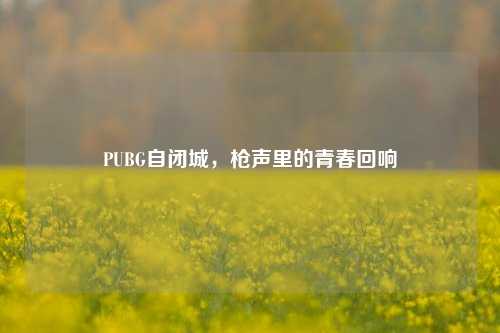 PUBG自闭城，枪声里的青春回响