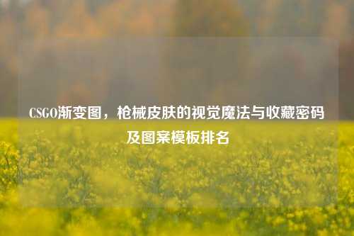 CSGO渐变图，枪械皮肤的视觉魔法与收藏密码及图案模板排名