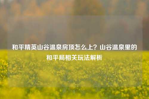 和平精英山谷温泉房顶怎么上？山谷温泉里的和平局相关玩法解析