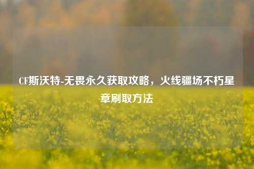 CF斯沃特-无畏永久获取攻略，火线疆场不朽星章刷取方法