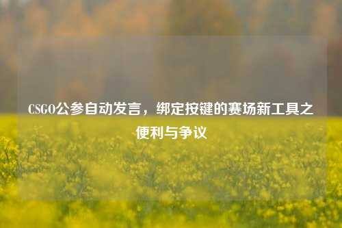 CSGO公参自动发言，绑定按键的赛场新工具之便利与争议
