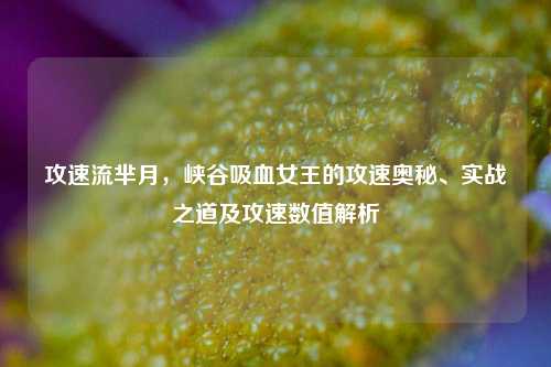 攻速流芈月，峡谷吸血女王的攻速奥秘、实战之道及攻速数值解析