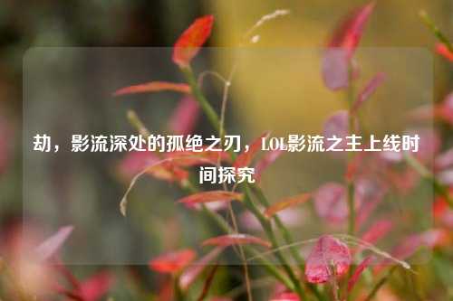 劫，影流深处的孤绝之刃，LOL影流之主上线时间探究