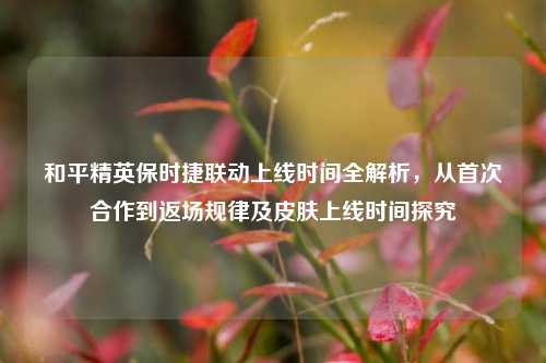 和平精英保时捷联动上线时间全解析，从首次合作到返场规律及皮肤上线时间探究