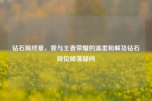 钻石局终章，我与王者荣耀的温柔和解及钻石段位掉落疑问