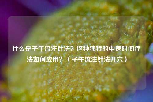 什么是子午流注针法？这种独特的中医时间疗法如何应用？（子午流注针法开穴）