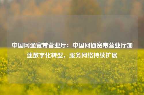 中国网通宽带营业厅：中国网通宽带营业厅加速数字化转型，服务网络持续扩展
